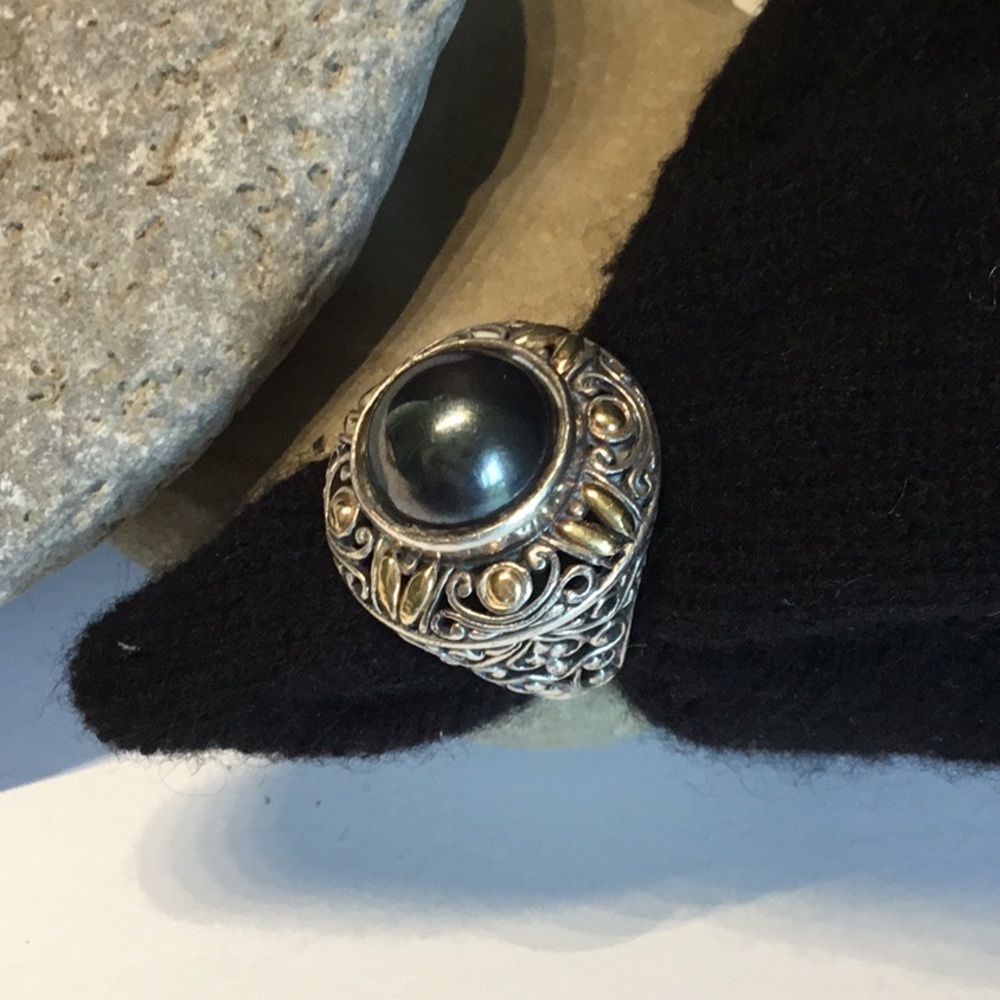 GOLD-SILVER Dome Statement Ring